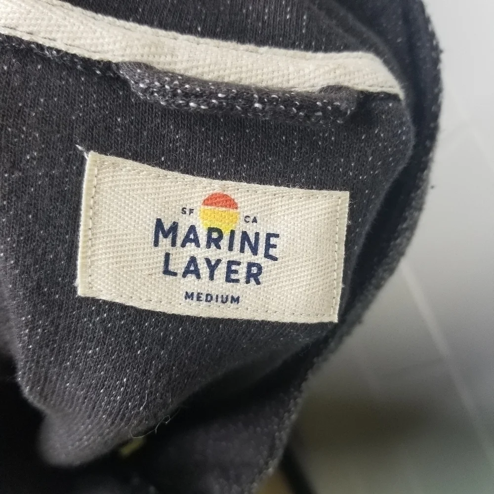 Marine Layer gray mock neck snap pullover